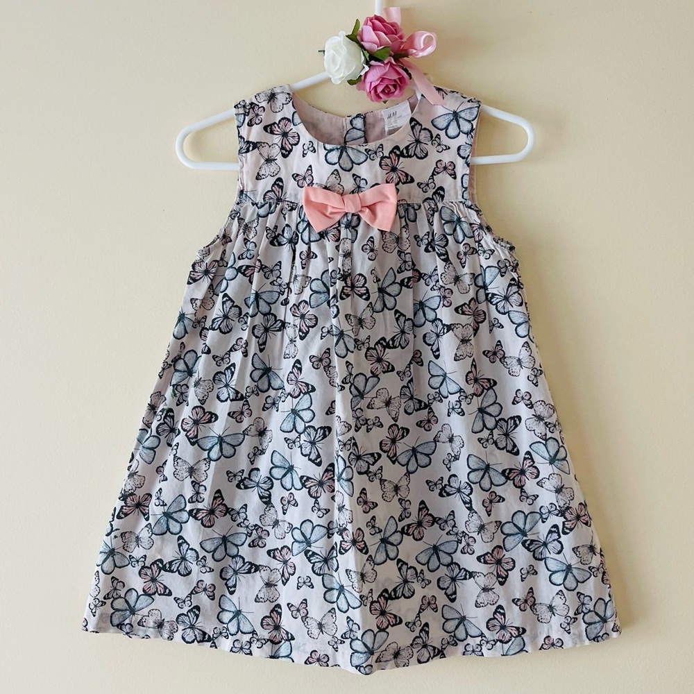 H&M Baby Girls Sleeveless Butterfly Tunic Dress, Size 12-18m